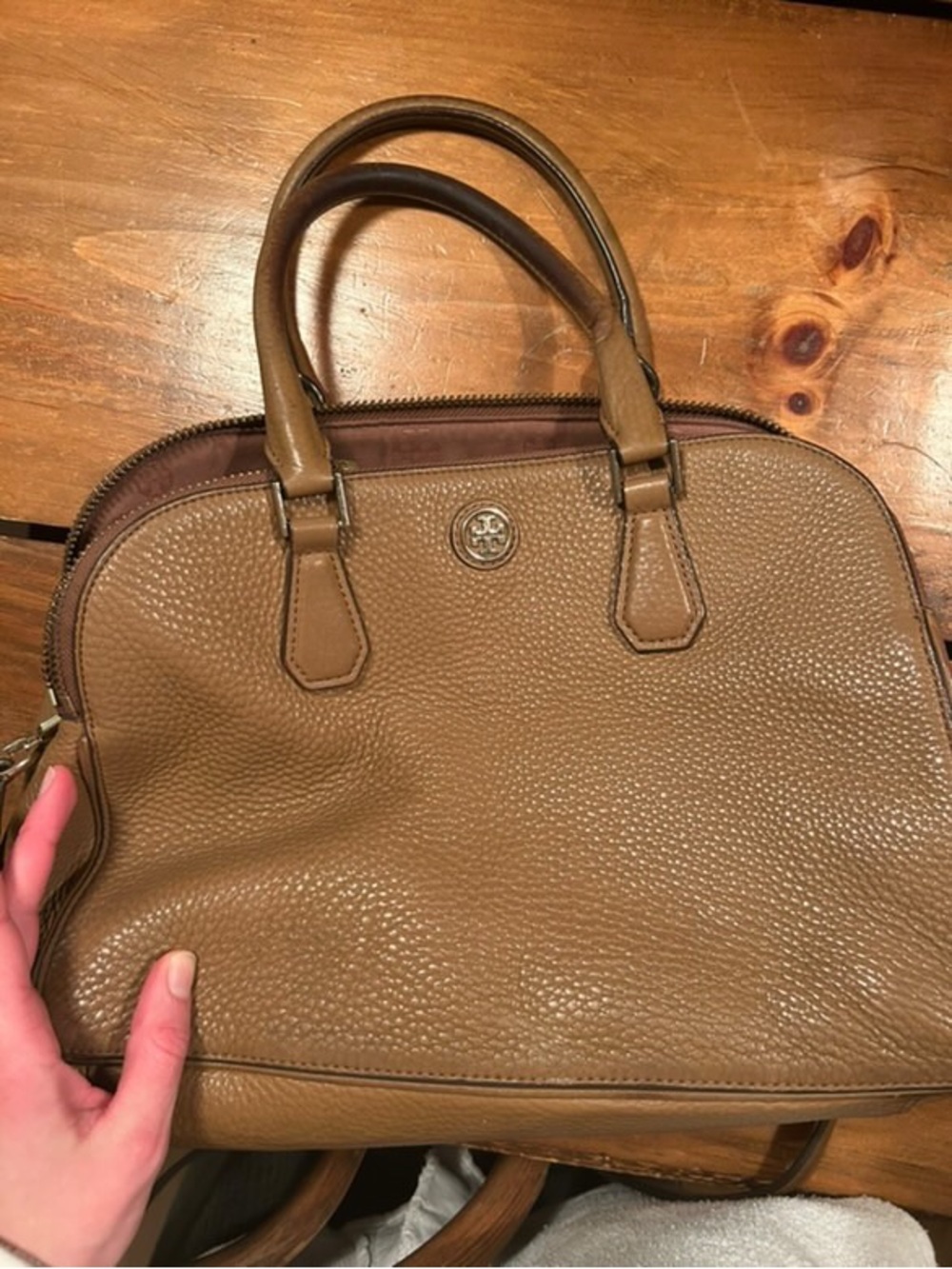 Tory Burch Pebbled Leather Crossbody Satchel